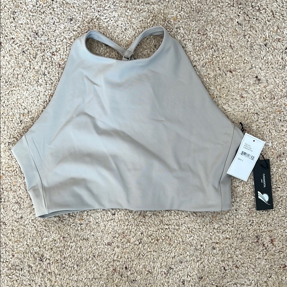 Women's Gray High-Neck Sports Bra